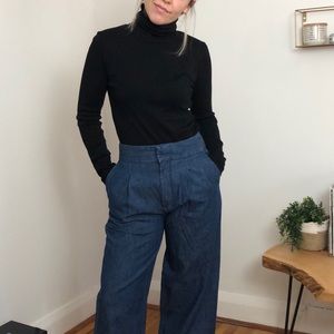 J Crew Black Turtleneck Top